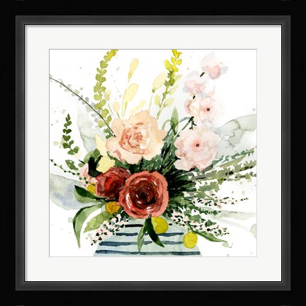 Framed Splashy Bouquet II Print