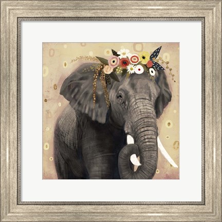 Framed Klimt Elephant I Print