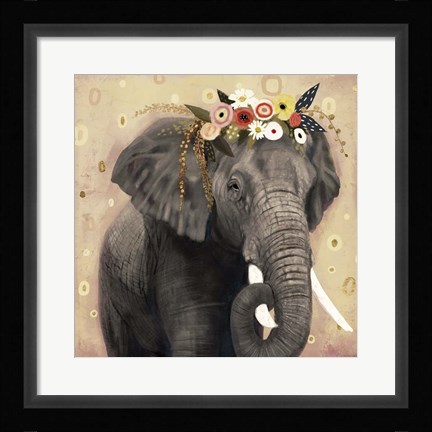 Framed Klimt Elephant I Print