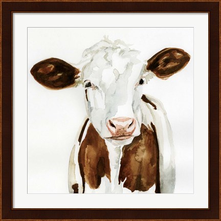 Framed Cow Gaze I Print