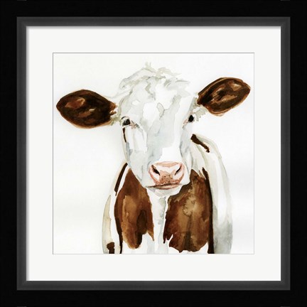Framed Cow Gaze I Print