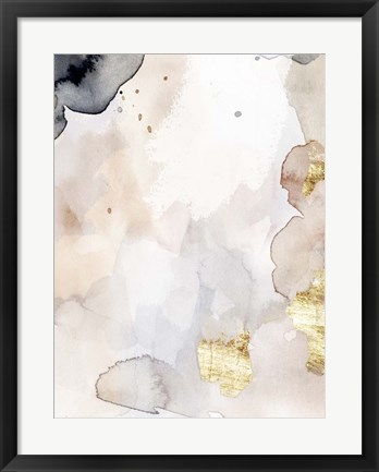 Framed Indigo Blush and Gold I Print