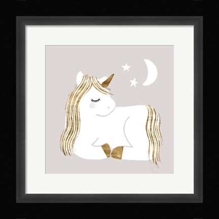 Framed Sleepy Unicorn II Print