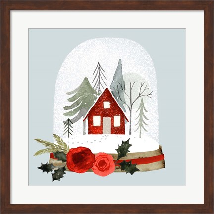 Framed Snow Globe Village I Print