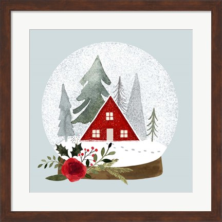 Framed Snow Globe Village II Print