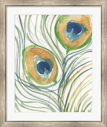 Framed Peacock Abstract I Print