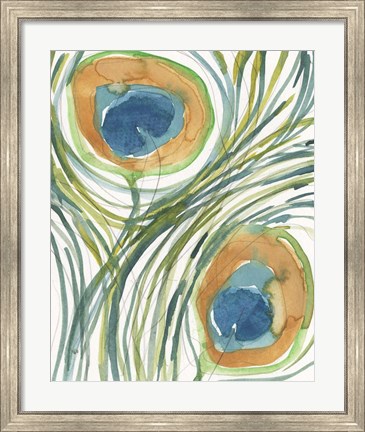 Framed Peacock Abstract II Print