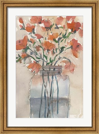 Framed Flowers in a Jar II Print