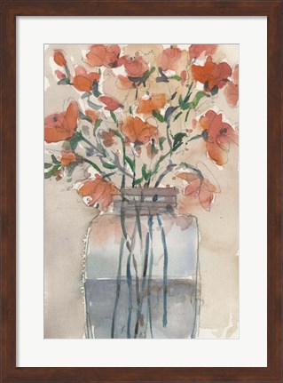 Framed Flowers in a Jar II Print