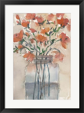 Framed Flowers in a Jar II Print
