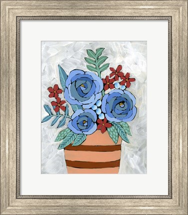 Framed Bleu Blume I Print