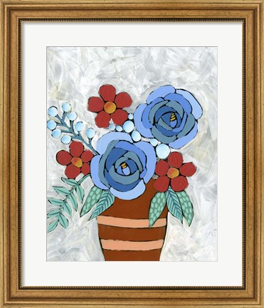 Framed Bleu Blume II Print
