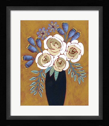 Framed Neutral Blume I Print