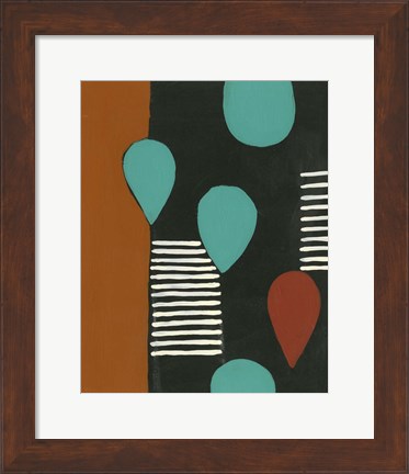 Framed Rust &amp; Teal Patterns III Print