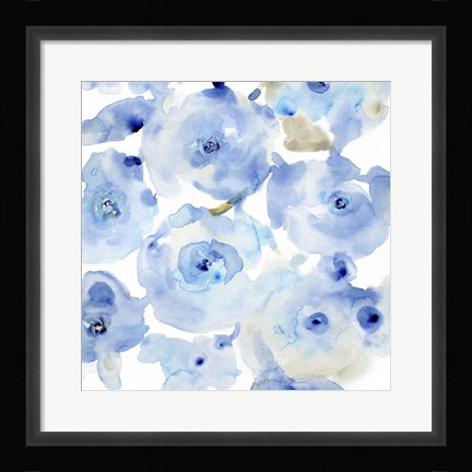 Framed Blue Roses I Print