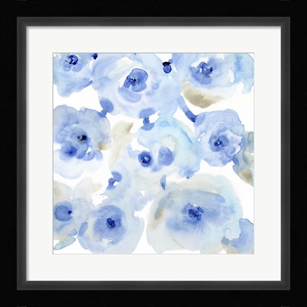 Framed Blue Roses II Print