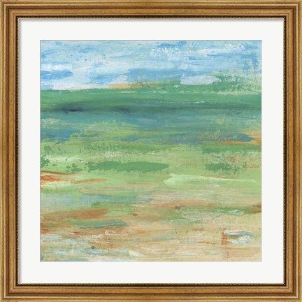 Framed Spring Green Pasture I Print