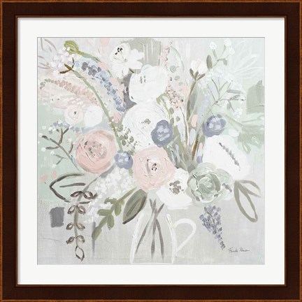 Framed Floral Elegance Bleached Print