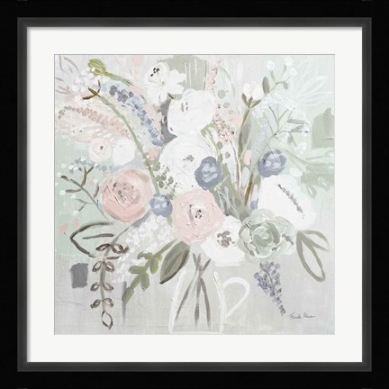 Framed Floral Elegance Bleached Print