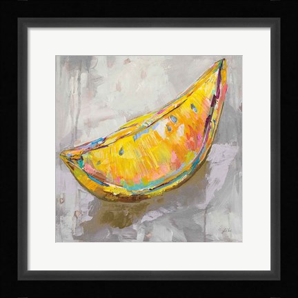 Framed Lemon Wedge Neutral Print