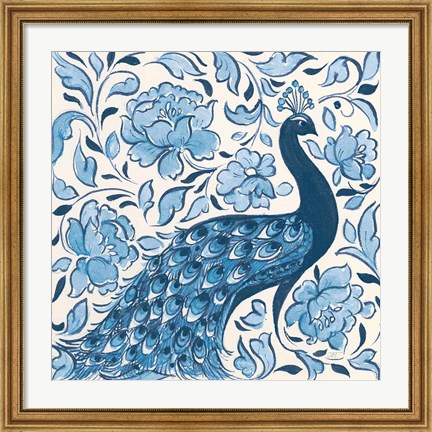 Framed Peacock Garden IV v2 Print
