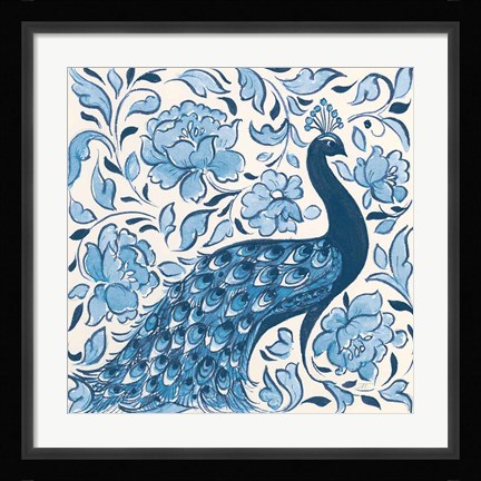 Framed Peacock Garden IV v2 Print