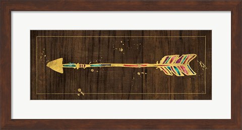 Framed Beautiful Arrows IV on Wood No Words Print