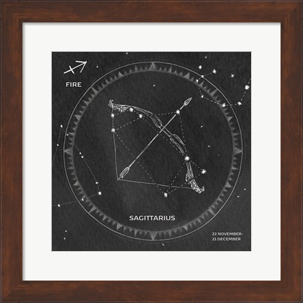 Framed Night Sky Sagittarius v2 Print