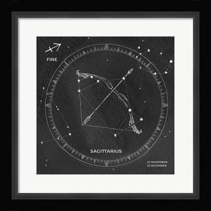 Framed Night Sky Sagittarius v2 Print
