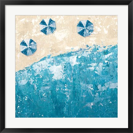 Framed Beach Days Blue Print