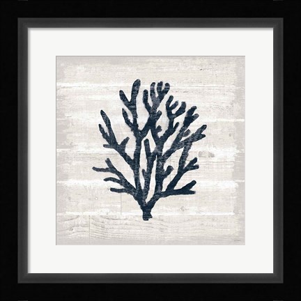 Framed Driftwood Coast VII Blue Print
