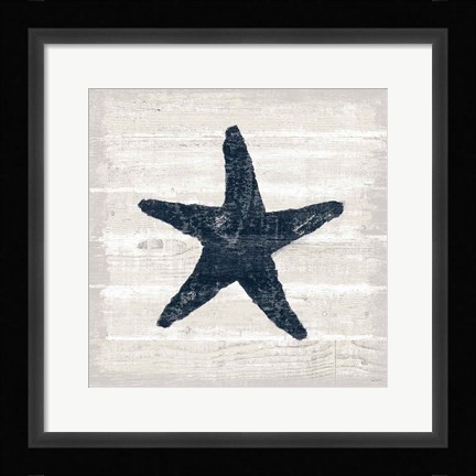 Framed Driftwood Coast V Blue Print