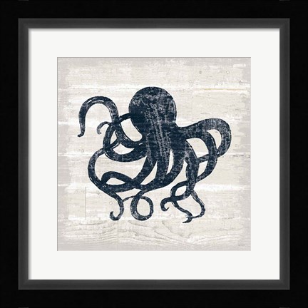 Framed Driftwood Coast IV Blue Print