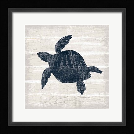 Framed Driftwood Coast III Blue Print