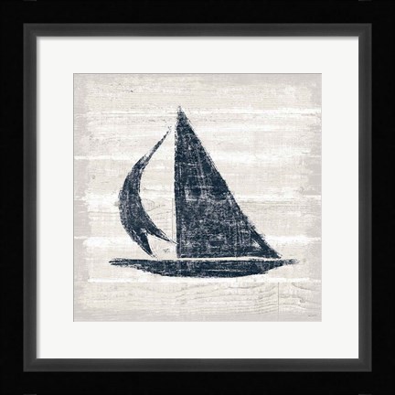 Framed Driftwood Coast II Blue Print