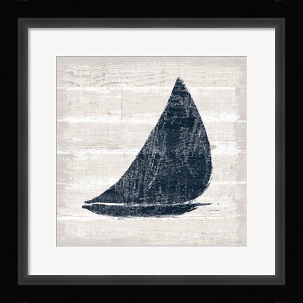 Framed Driftwood Coast I Blue Print