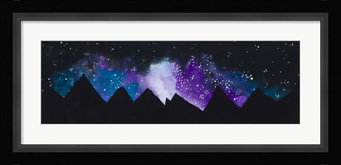 Framed Stars Over the Mountains )(purple) Print