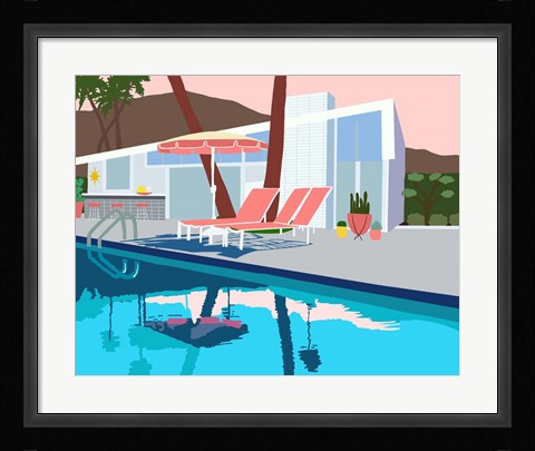 Framed Pool Lounge I Print