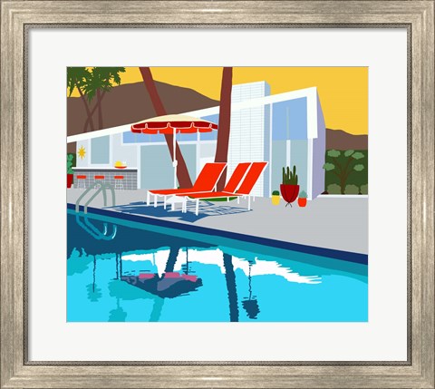 Framed Pool Lounge II Print