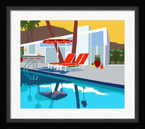 Framed Pool Lounge II Print