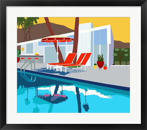 Framed Pool Lounge II Print