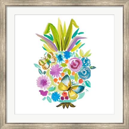 Framed Vibrant Pineapple Print