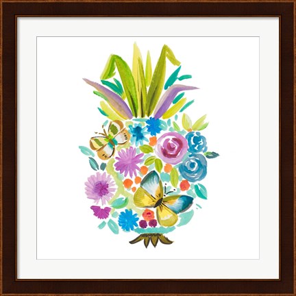 Framed Vibrant Pineapple Print