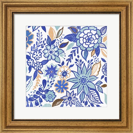 Framed Botanical Azul I Print