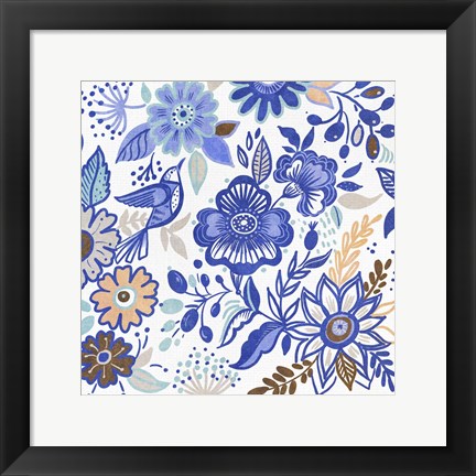 Framed Botanical Azul II Print