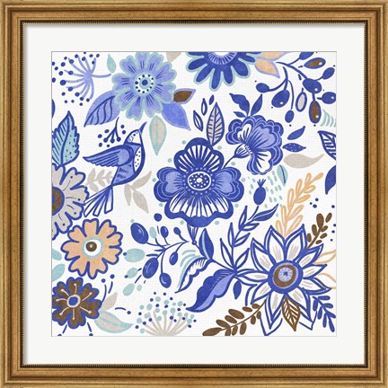 Framed Botanical Azul II Print