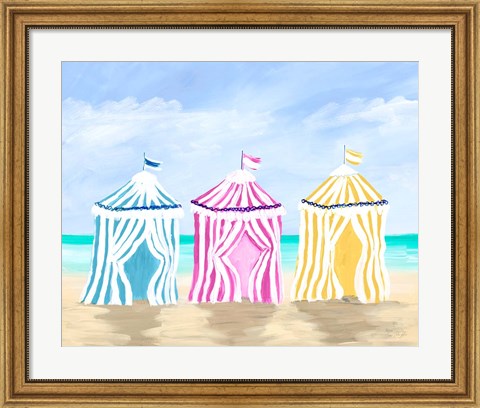 Framed Beach Cabanas Print