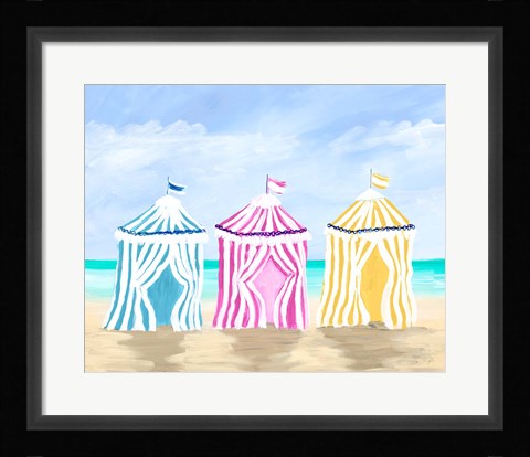 Framed Beach Cabanas Print