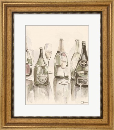 Framed Sepia Champagne Reflections I Print