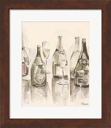 Framed Sepia Champagne Reflections I Print